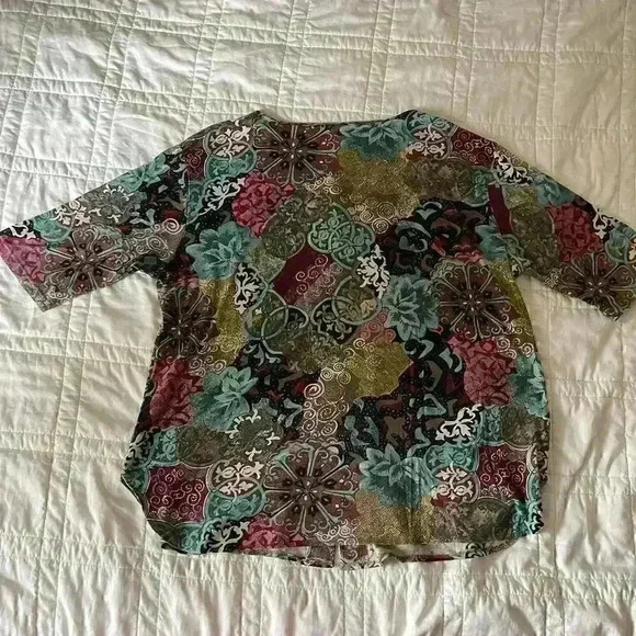 Vintage boho hippie button up shirt basic editions women's 3XL oversized draped - Picture 6 of 7
